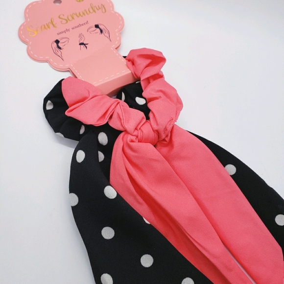 Simply Southern Scarf Scrunchies Set of 2 - Dots - Picture 3 of 4